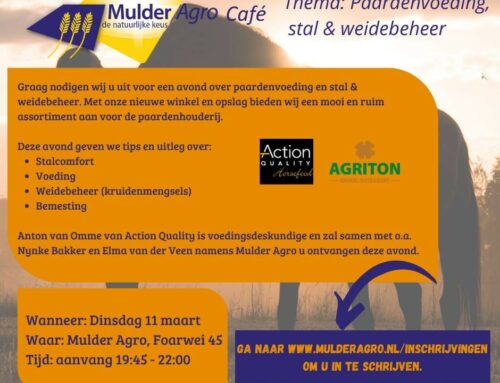 Uitnodiging ‘Mulder Agro Café paardenhouderij’.